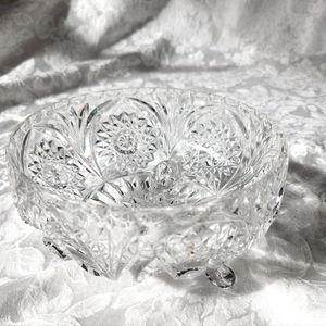 Lead Cut Crystal footed serving dish